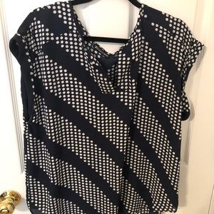 Navy dot blouse